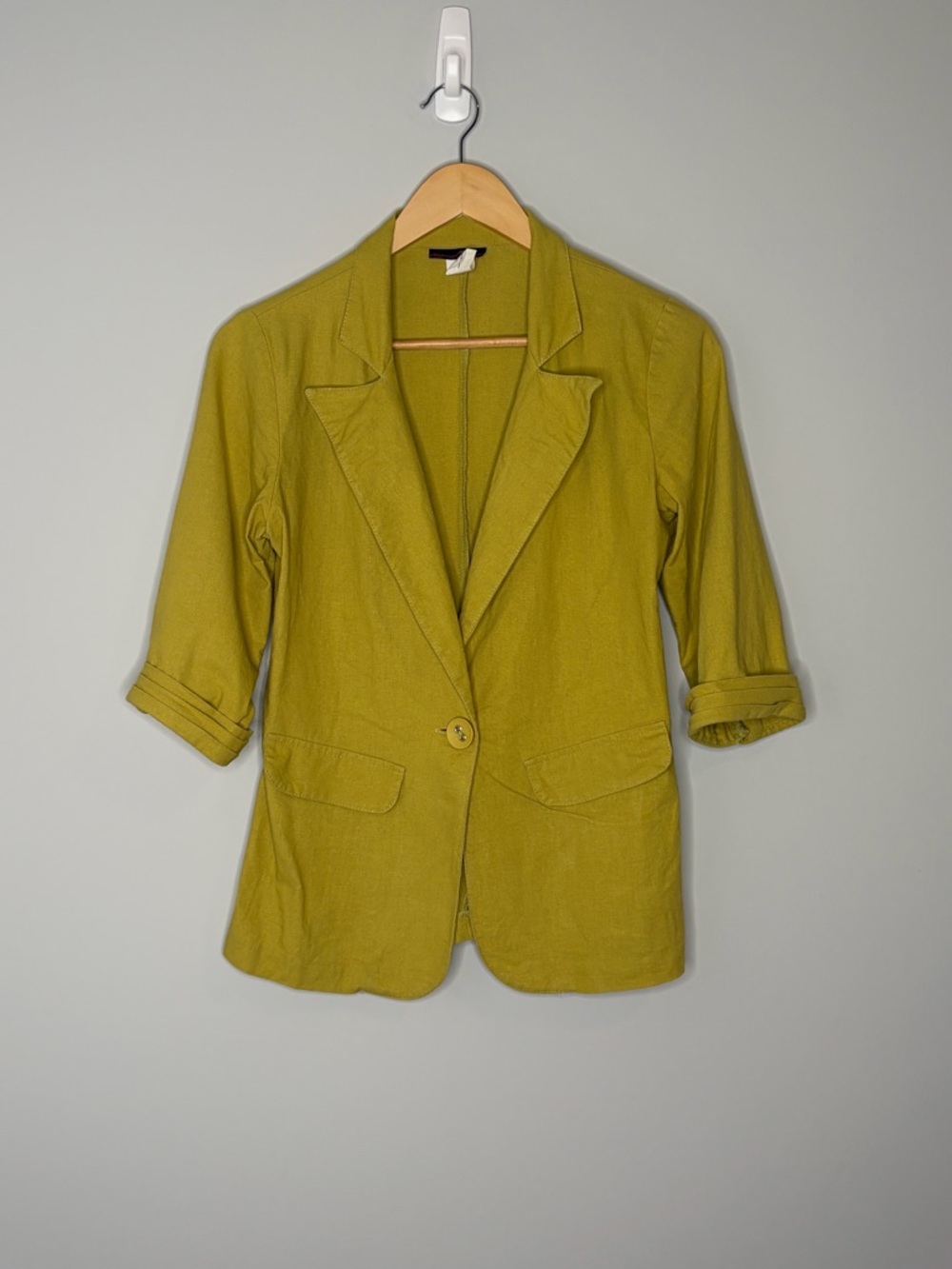 Tropical Wear Women's Apple Green Single-Button Blazer M Office Spring Bright
